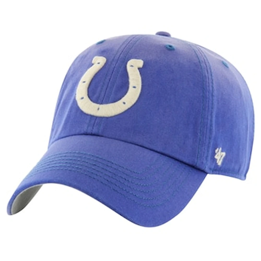 Men's '47  Royal Indianapolis Colts Dusted Relaxed Clean Up Adjustable Hat