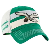 Men's '47 Kelly Green Philadelphia Eagles Throwback Clubhouse Boon Clean-Up Trucker Adjustable Hat