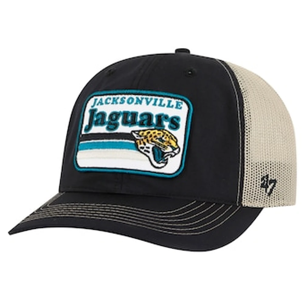 Men's '47 Black/Natural Jacksonville Jaguars Campscape Relaxed Trucker Adjustable Hat