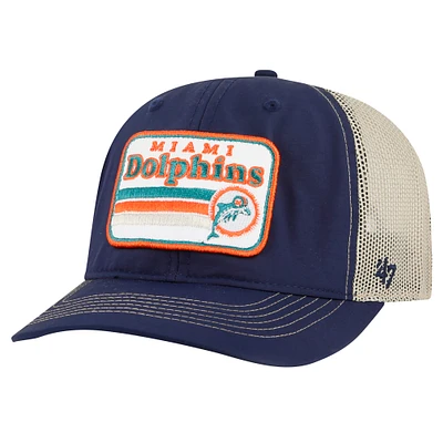 Men's '47 Navy/Natural Miami Dolphins Campscape Relaxed Trucker Adjustable Hat