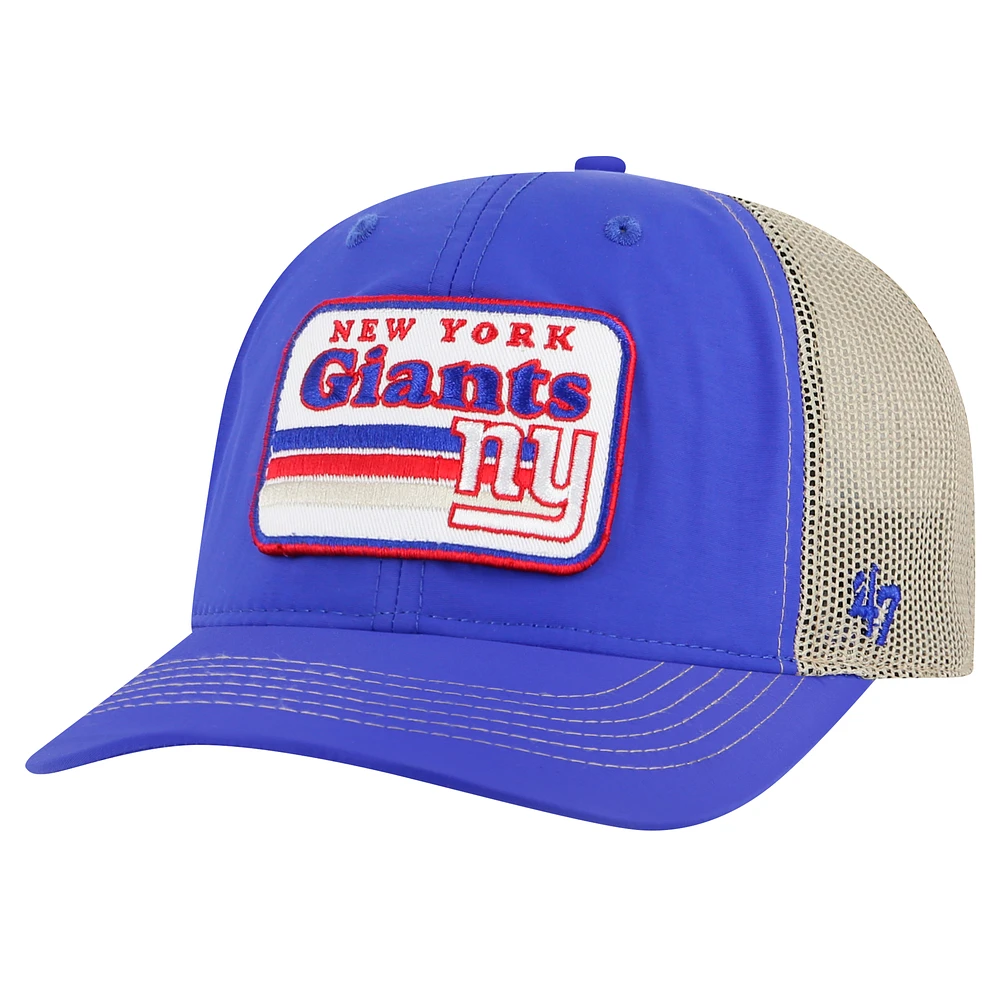 Men's '47 Royal/Natural New York Giants Campscape Relaxed Trucker Adjustable Hat