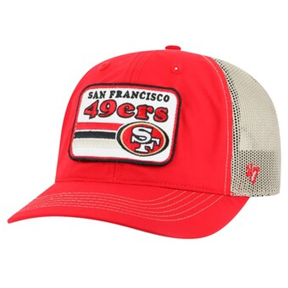 Men's '47 Scarlet/Natural San Francisco 49ers Campscape Relaxed Trucker Adjustable Hat