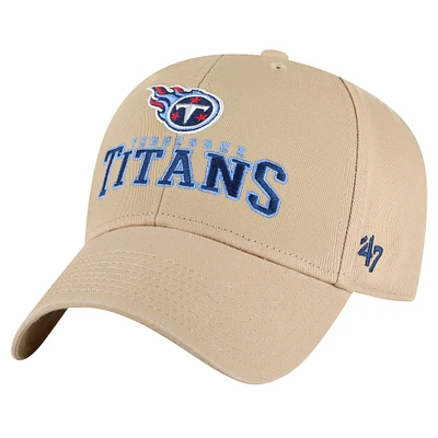 Men's '47 Khaki Tennessee Titans Powell MVP Adjustable Hat