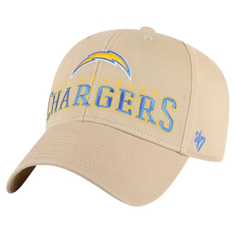 Men's '47 Khaki Los Angeles Chargers Powell MVP Adjustable Hat