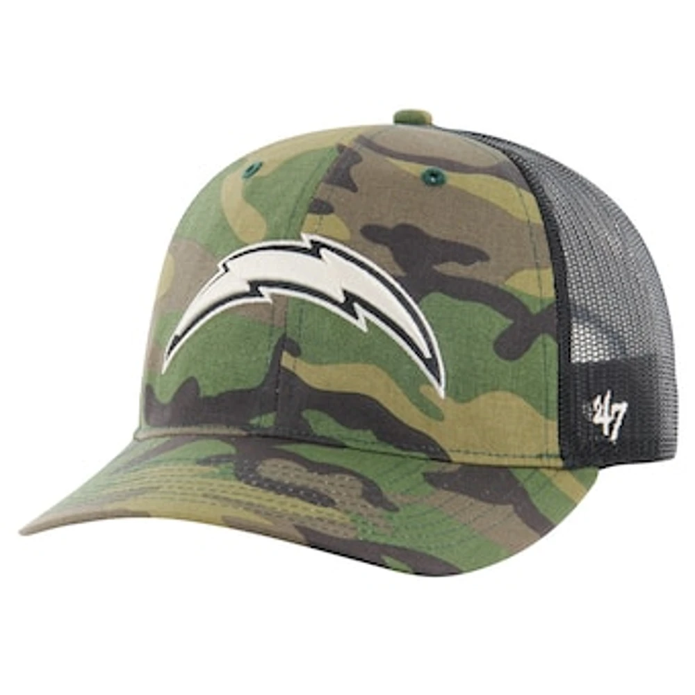 Men's '47 Camo Los Angeles Chargers Trucker Adjustable Hat