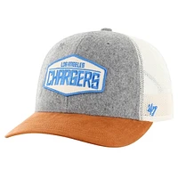 Men's '47 Heather Gray Los Angeles Chargers Drover Trucker Adjustable Hat