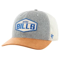 Men's '47 Heather Gray/Tan Buffalo Bills Drover Trucker Adjustable Hat