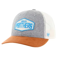 Men's '47 Heather Gray Carolina Panthers Drover Trucker Adjustable Hat