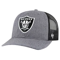 Men's '47 Heather Charcoal Las Vegas Raiders Carbon Trucker Adjustable Hat