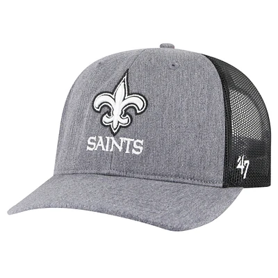 Men's '47 Heather Charcoal New Orleans Saints Carbon Trucker Adjustable Hat