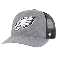 Men's '47 Heather Charcoal Philadelphia Eagles Carbon Trucker Adjustable Hat