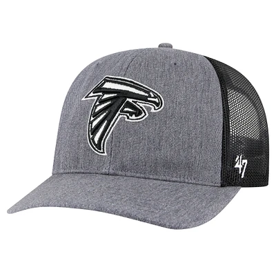 Men's '47 Heather Charcoal Atlanta Falcons Carbon Trucker Adjustable Hat