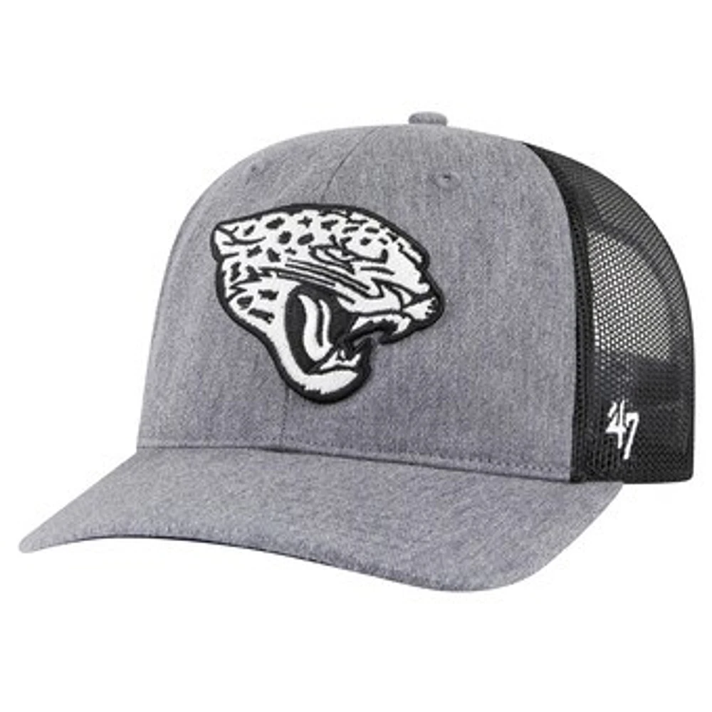 Men's '47 Heather Charcoal Jacksonville Jaguars Carbon Trucker Adjustable Hat