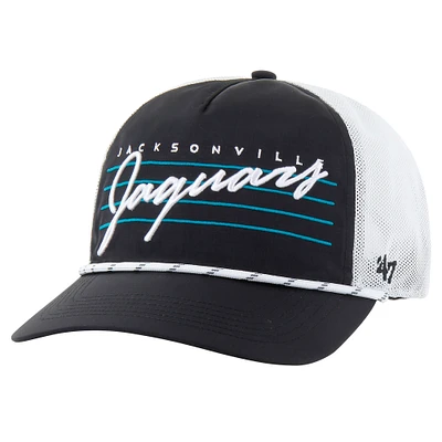 Men's '47 Black/White Jacksonville Jaguars Downburst Relaxed Hitch Trucker Adjustable Hat