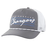 Men's '47 Gray/White Los Angeles Chargers Downburst Relaxed Hitch Trucker Adjustable Hat