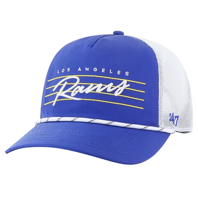 Men's '47 Royal/White Los Angeles Rams Downburst Relaxed Hitch Trucker Adjustable Hat