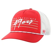 Men's '47 Scarlet/White San Francisco 49ers Downburst Relaxed Hitch Trucker Adjustable Hat