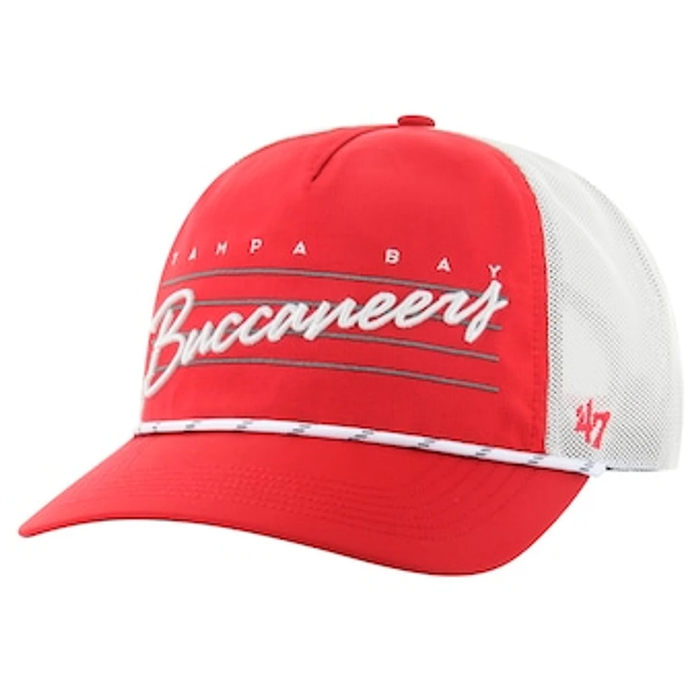 Men's '47 Red/White Tampa Bay Buccaneers Downburst Relaxed Hitch Trucker Adjustable Hat