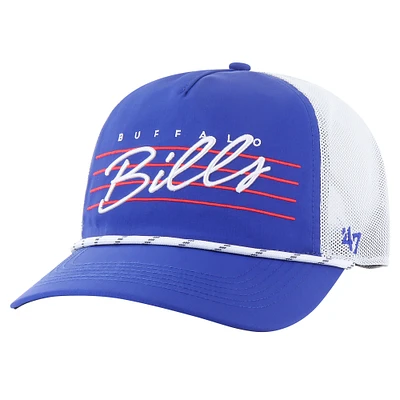 Men's '47 Royal/White Buffalo Bills Downburst Relaxed Hitch Trucker Adjustable Hat