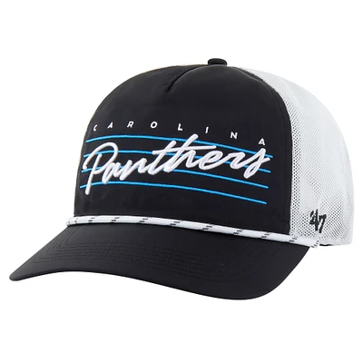 Men's '47 Black/White Carolina Panthers Downburst Relaxed Hitch Trucker Adjustable Hat