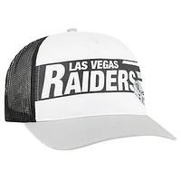 Men's '47 White/Gray Las Vegas Raiders Stack Line Hitch Trucker Adjustable Hat