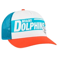 Men's '47 White/Orange Miami Dolphins Stack Line Hitch Trucker Adjustable Hat