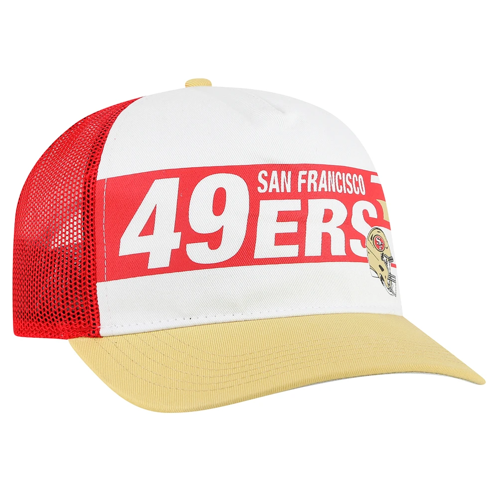 Men's '47 Gold/Black San Francisco 49ers Stack Line Hitch Trucker Adjustable Hat