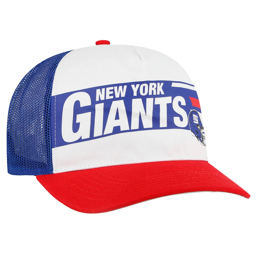 Men's '47 White/Red New York Giants Stack Line Hitch Trucker Adjustable Hat