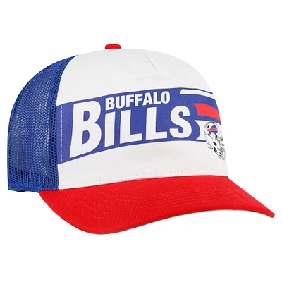 Men's '47 White/Red Buffalo Bills Stack Line Hitch Trucker Adjustable Hat