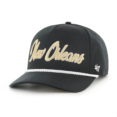 Men's '47 Black New Orleans Saints Overhand Hitch Adjustable Hat