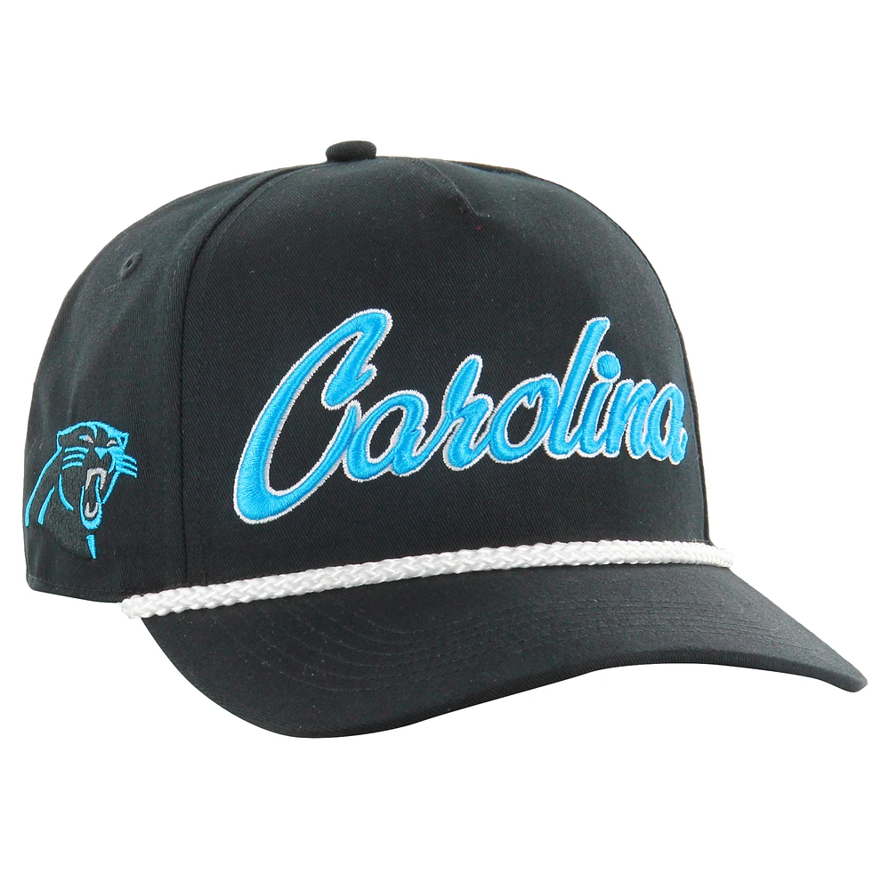 Men's '47 Black Carolina Panthers Overhand Hitch Adjustable Hat