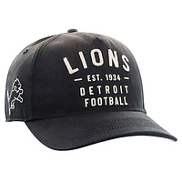 Men's '47 Black Detroit Lions Dusted Laramie Unstructured Hitch Adjustable Hat