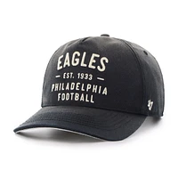 Men's '47 Black Philadelphia Eagles Dusted Laramie Unstructured Hitch Adjustable Hat