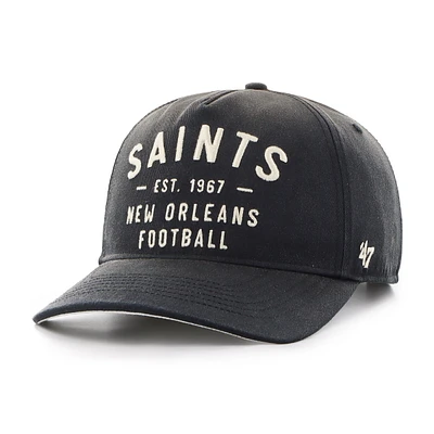 Men's '47 Black New Orleans Saints Dusted Laramie Unstructured Hitch Adjustable Hat