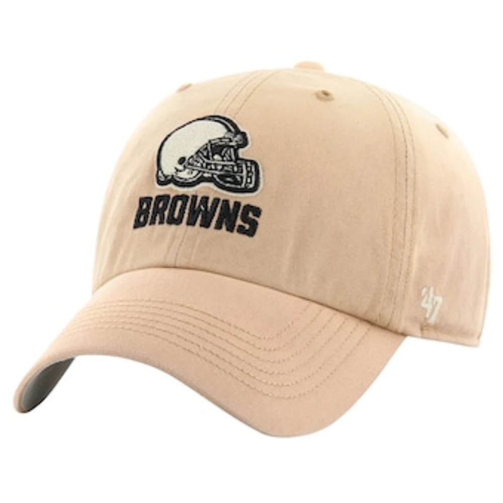 Men's '47 Khaki Cleveland Browns Dusted Relaxed Franchise Fitted Hat