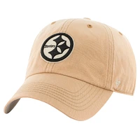 Men's '47 Khaki Pittsburgh Steelers Dusted Relaxed Franchise Fitted Hat