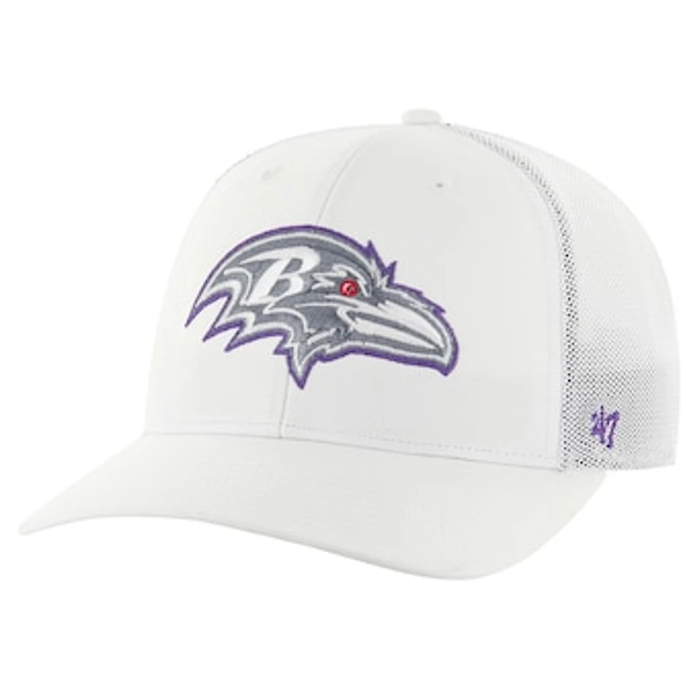 Men's '47 White Baltimore Ravens Snowball Trophy Stretch Fit Hat