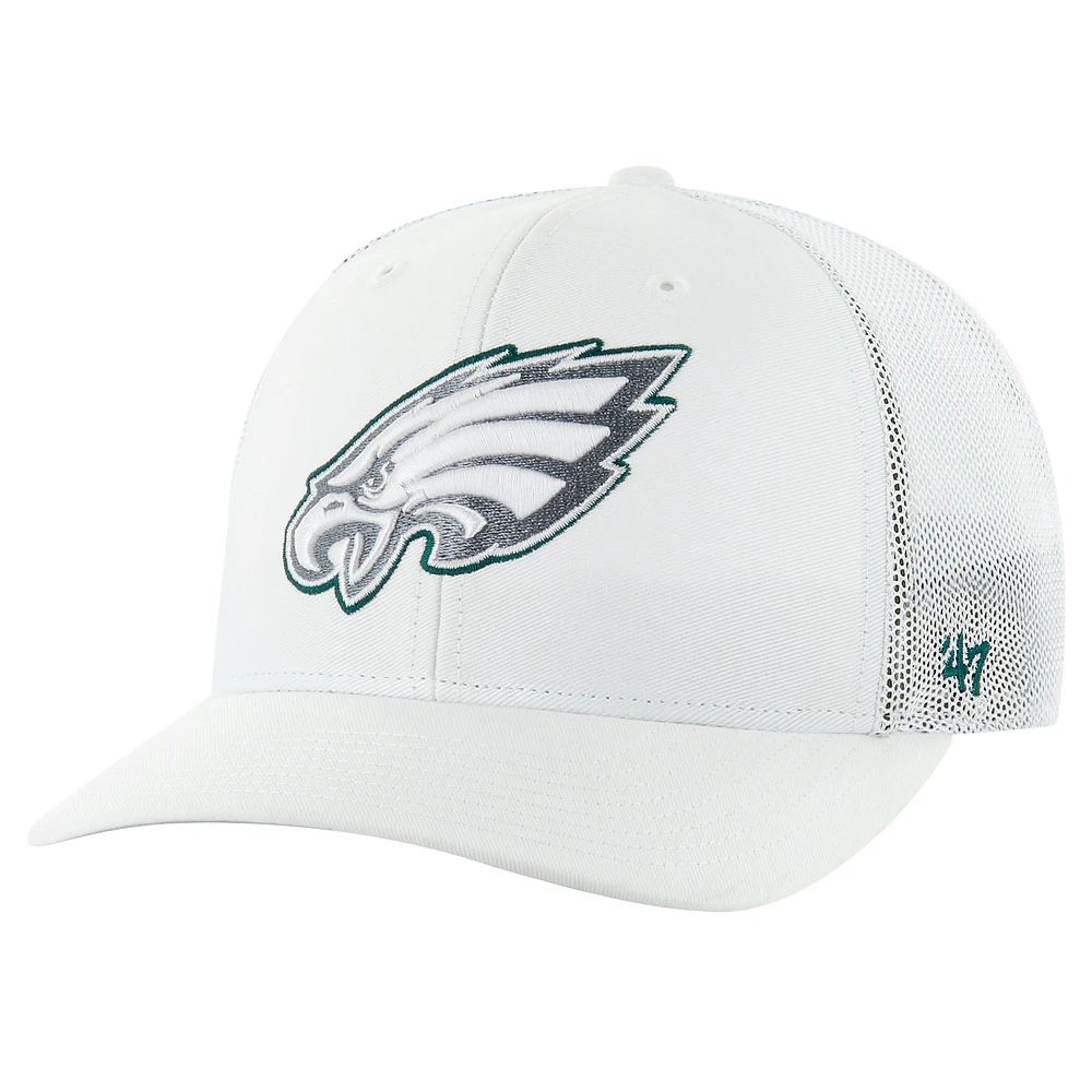 Men's '47 White Philadelphia Eagles Snowball Trophy Stretch Fit Hat