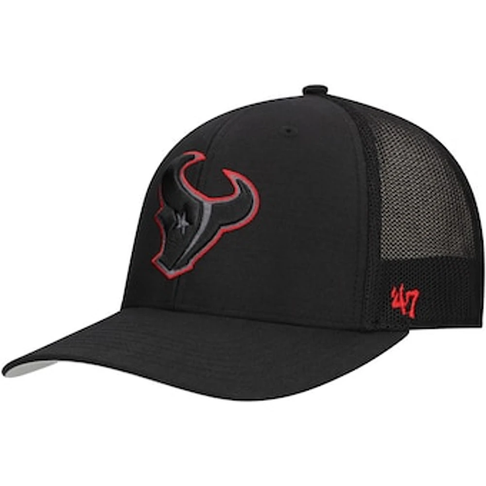 Men's '47 Black Houston Texans Blackball Trophy Flex Hat