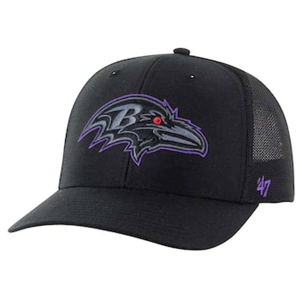 Men's '47 Black Baltimore Ravens Blackball Trophy Flex Hat