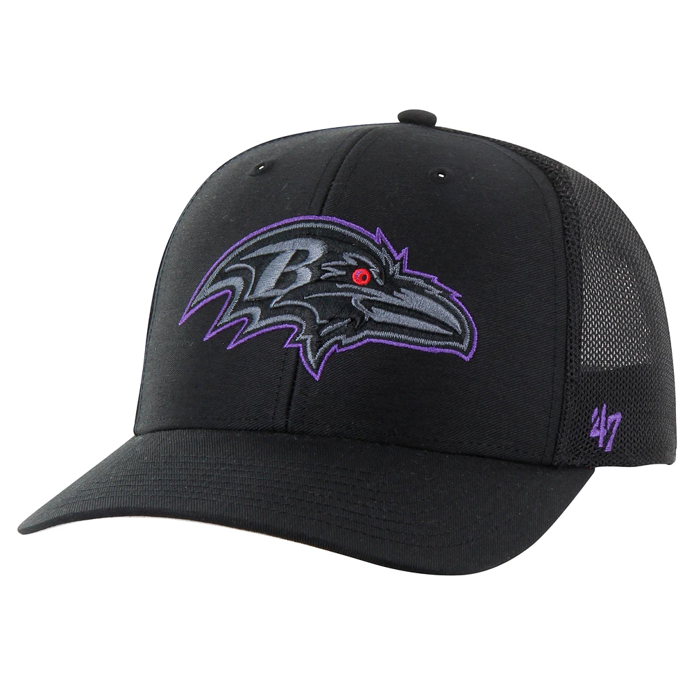 Men's '47 Black Baltimore Ravens Blackball Trophy Flex Hat