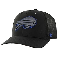 Men's '47 Black Buffalo Bills Blackball Trophy Flex Hat