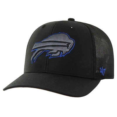 Men's '47 Black Buffalo Bills Blackball Trophy Flex Hat