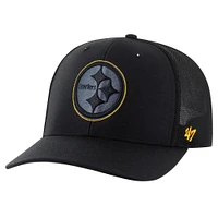 Men's '47 Black Pittsburgh Steelers Blackball Trophy Flex Hat