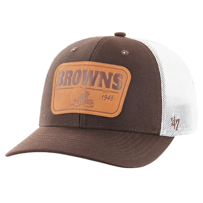 Men's '47 Brown/White Cleveland Browns Thrash Trophy Flex Hat