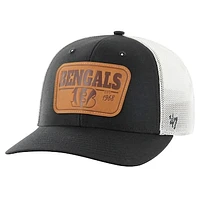 Men's '47 Black/White Cincinnati Bengals Thrash Trophy Flex Hat