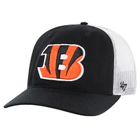 Men's '47 Black/White Cincinnati Bengals Team Unstructured Trucker Adjustable Hat