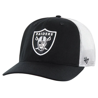 Men's '47 Black/White Las Vegas Raiders Team Unstructured Trucker Adjustable Hat