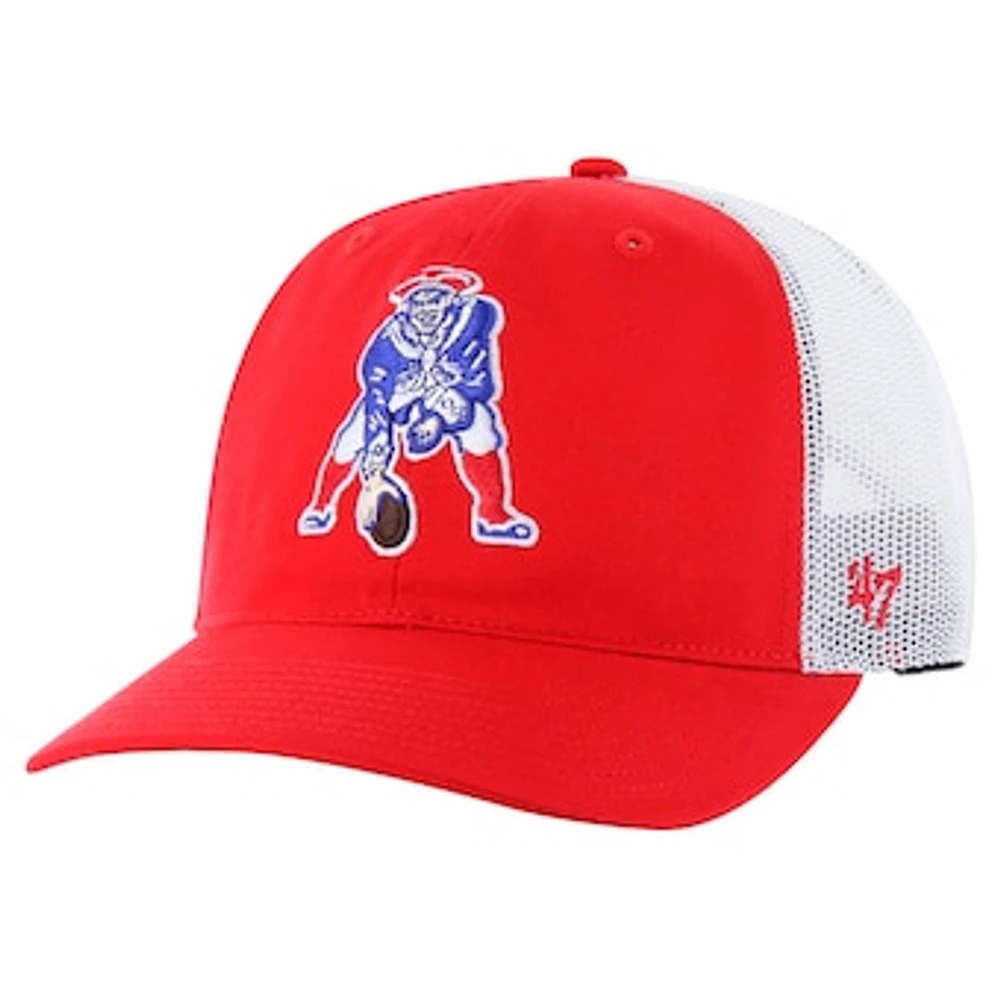 Men's '47 Red/White New England Patriots Team Unstructured Trucker Adjustable Hat