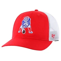 Men's '47 Red/White New England Patriots Team Unstructured Trucker Adjustable Hat